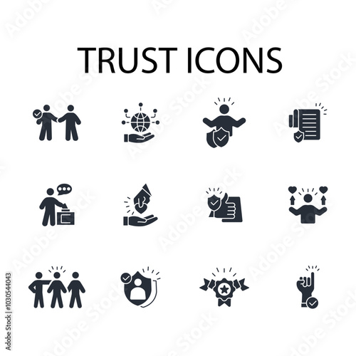 Trust icon set.vector.Editable stroke.linear style sign for use web design,logo.Symbol illustration.