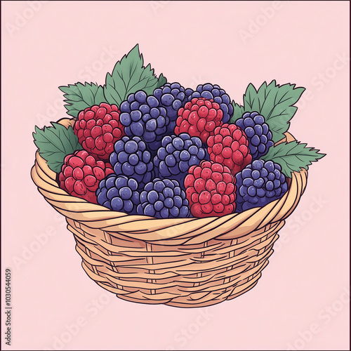 Wallpaper Mural A fun cartoon illustrations of fruits, smiling and happy on solid background by retro style 
 Torontodigital.ca