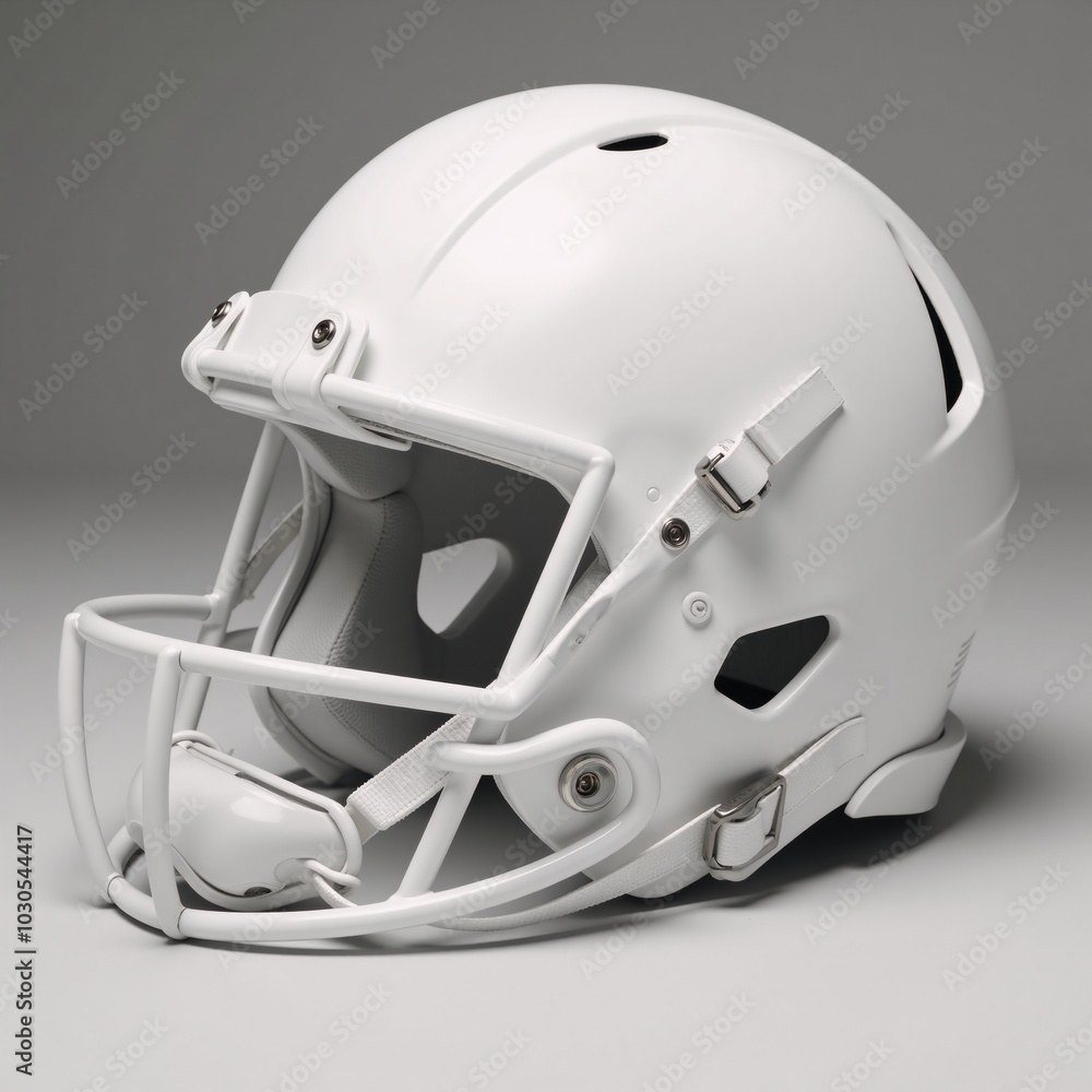 Fototapeta premium Blank white American Football helmet viewed from various angles Mock-Up