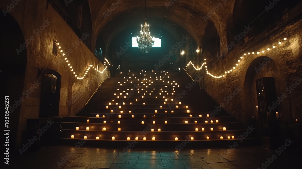 Obraz premium Candlelit Staircase.