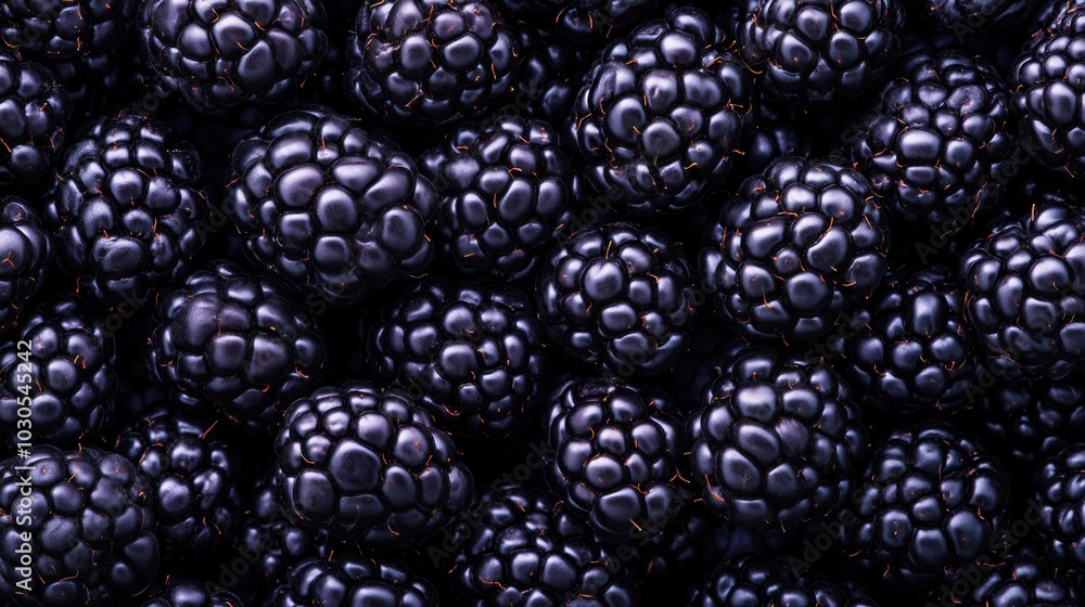 Fresh blackberries arranged closely, showcasing their vibrant color and texture in natural lighting on a wooden table Fresh blackberries arranged closely, showcasing their vibrant color and texture in natural lighting on a wooden table