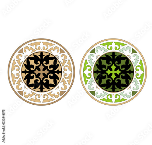 Wallpaper Mural ANCIENT HERALDIC EMBLEM OF GOLD DECORATED IN BAROQUE STYLE DECORATIVE ELEGANCE LUXURY PATTERNS GOLD STOCK ILLUSTRATION Torontodigital.ca