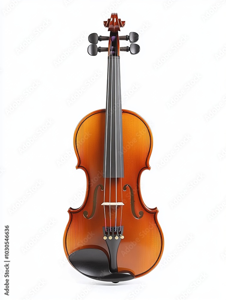 Obraz premium Violin with Shiny Varnish and Golden Bridge