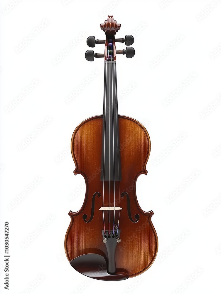 Violin with Shiny Varnish and Golden Bridge Violin with Shiny Varnish and Golden Bridge