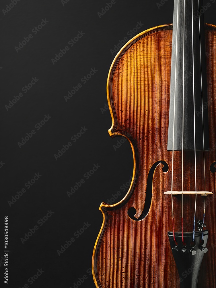 Violin with Shiny Varnish and Golden Bridge Violin with Shiny Varnish and Golden Bridge