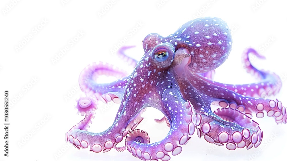 Fototapeta premium A Marine Animal on White Background - a captivating and unique visual. The marine animal on a pure white backdrop creates an enchanting and distinct scene.