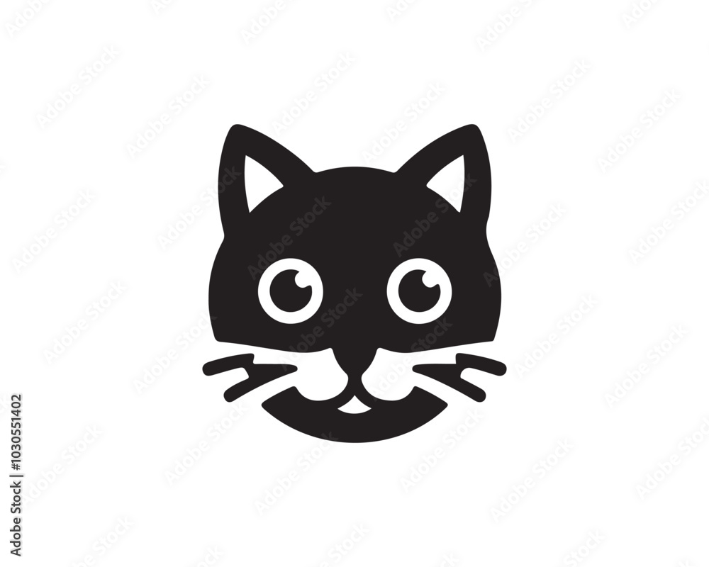 Cat head logo. Cat head icon. Cat face logo. Silhouette simple. Flat style. Black cat face icon logo. Logo design template. Vector illustration. Animal logotype concept. Cat head logo. Cat head icon. Cat face logo. Silhouette simple. Flat style. Black cat face icon logo. Logo design template. Vector illustration. Animal logotype concept.