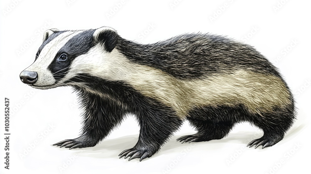 the badger is large and grey with a short fluffy tail the badger is large and grey with a short fluffy tail
