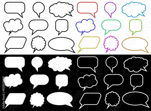 Tooltips. A cloud of dreams. Quote box. Set of text bubbles.
