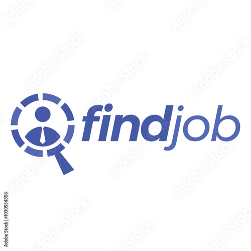 job finder flat minimalist logo design