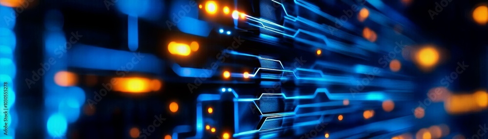 Abstract digital circuit in blue hues Abstract digital circuit in blue hues