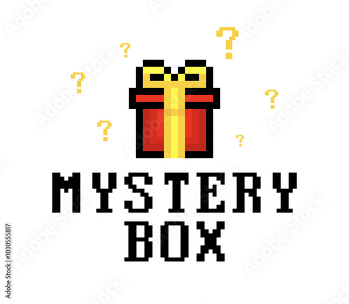 Mystery Giftbox. Present secret surprise. Random secret loot box isometric concept. Vector illustration.