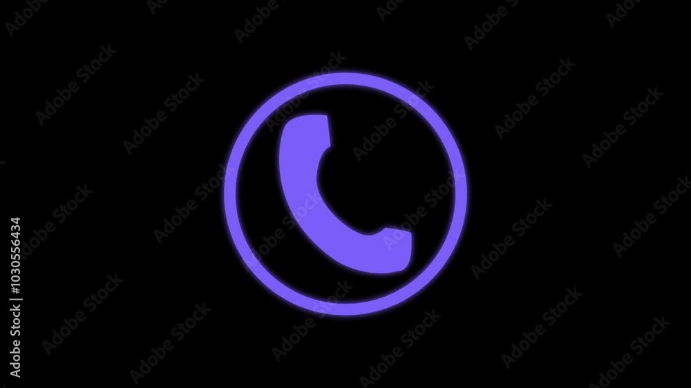 incoming call phone dial icon animation video black background footage incoming call phone dial icon animation video black background footage