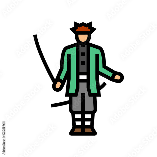 anime cosplay male color icon vector. anime cosplay male sign. isolated symbol illustration