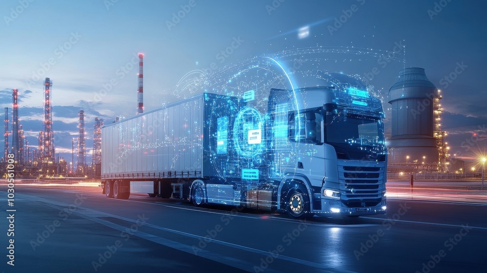 Smart grid logistics, connected AI systems, augmented reality routing display Smart grid logistics, connected AI systems, augmented reality routing display