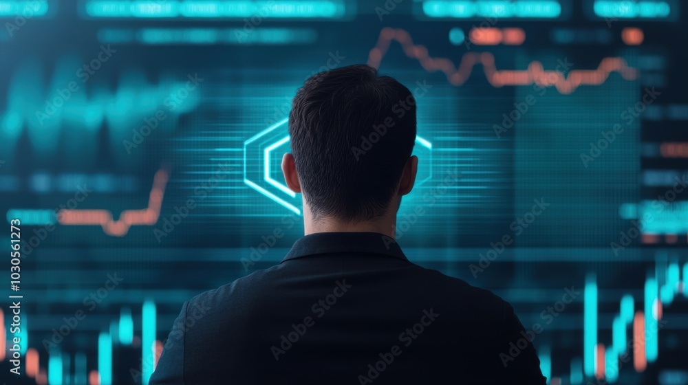 Person analyzing financial data visually Person analyzing financial data visually