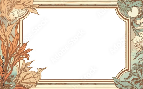 A versatile, digital vector frame with a soft, romantic aesthetic featuring delicate floral elements, ideal for creating custom designs for various purposes, such as invitations, posters photo