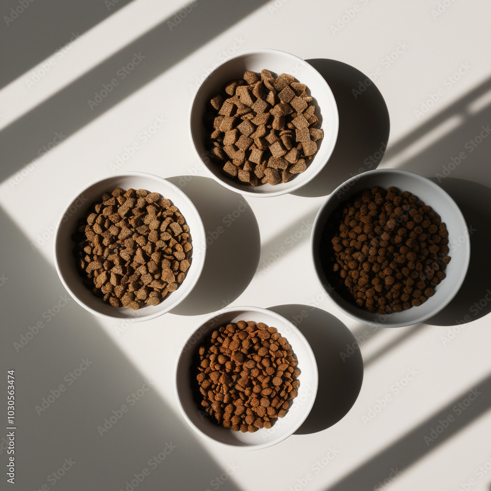 Photography of Dry Pet Food Set bowl Cat Diet Puppy Food Brown Pieces Dog Meal with the word petrified on it Photography of Dry Pet Food Set bowl Cat Diet Puppy Food Brown Pieces Dog Meal with the word petrified on it