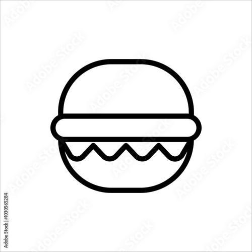 Burger icon. Hamburger Symbol. Vector illustration on white background.