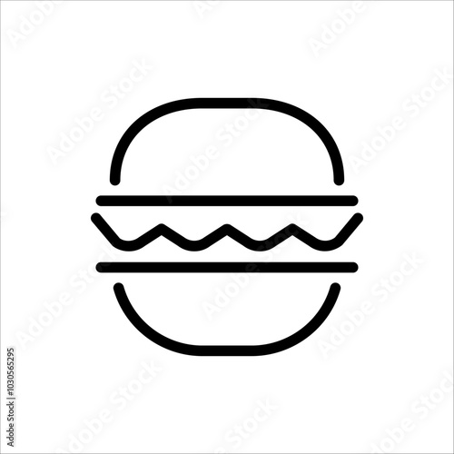 Burger icon. Hamburger Symbol. Vector illustration on white background.