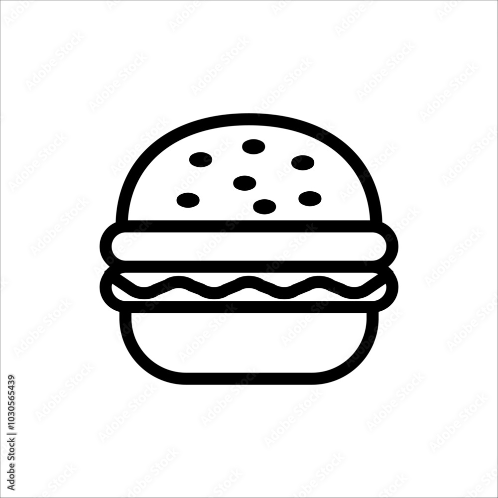 Burger icon. Hamburger Symbol. Vector illustration on white background. Burger icon. Hamburger Symbol. Vector illustration on white background.