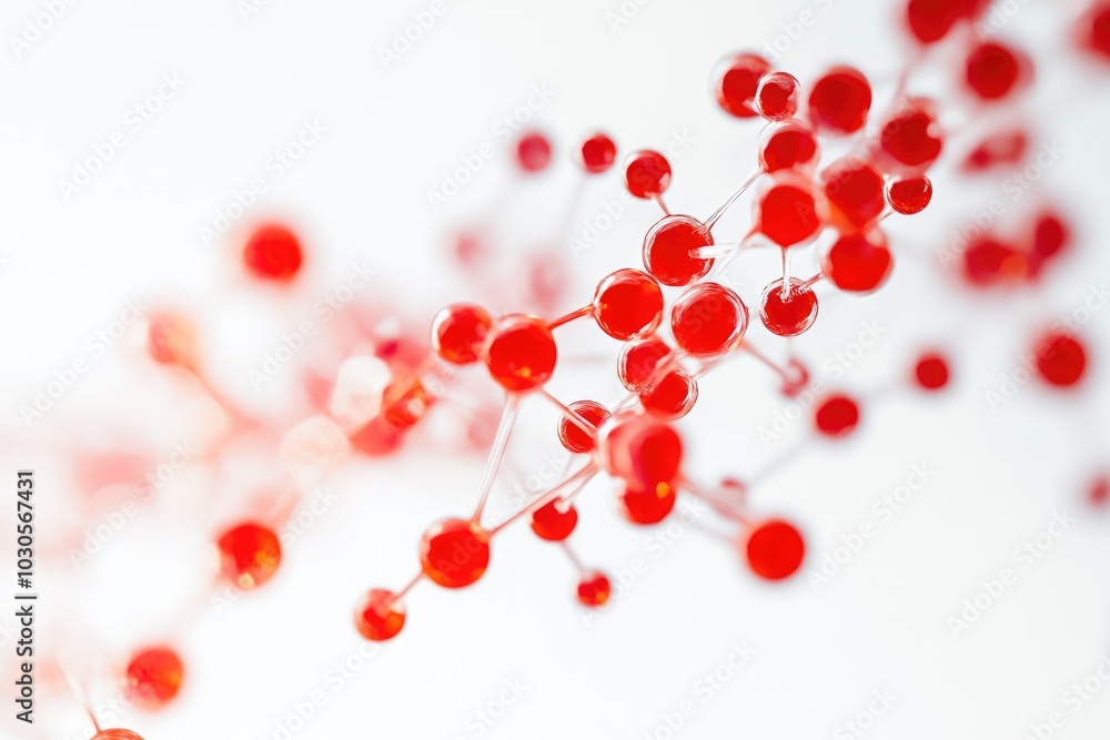 Captivating Close-Up of Red Molecular Connections in Macro Captivating Close-Up of Red Molecular Connections in Macro