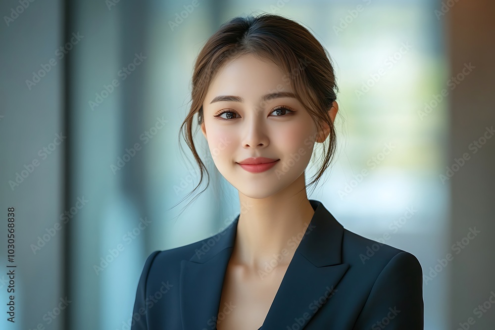 Smiling Businesswoman in Suit, Approachable Headshot Smiling Businesswoman in Suit, Approachable Headshot