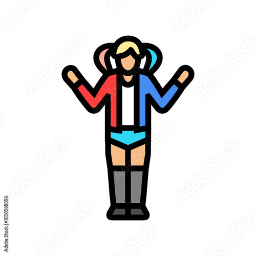 movie cosplay female color icon vector. movie cosplay female sign. isolated symbol illustration