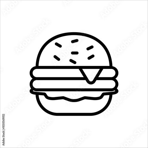 Burger icon. Cheese burger or Hamburger Symbol. For web design. vector illustration on white background.