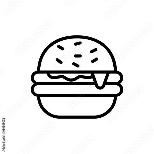 Burger icon. Cheese burger or Hamburger Symbol. For web design. vector illustration on white background.