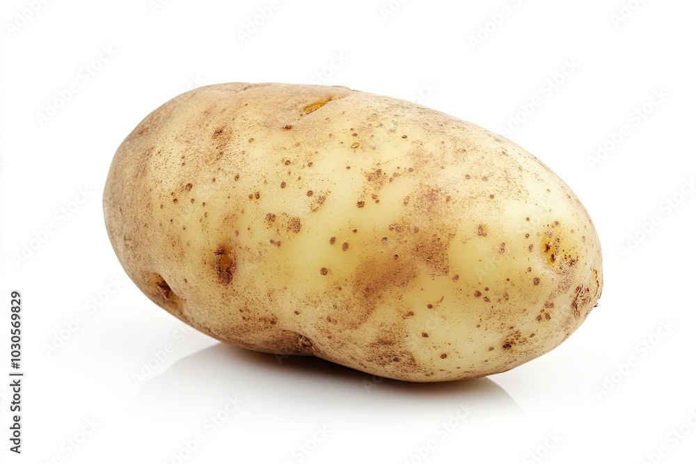 One young fresh potato isolated on white One young fresh potato isolated on white