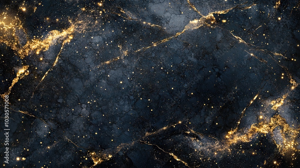 Navy stone and crystal texture background, with glittering golden shimmer and sparkling lights, perfect for a luxurious and elegant design. Navy stone and crystal texture background, with glittering golden shimmer and sparkling lights, perfect for a luxurious and elegant design.