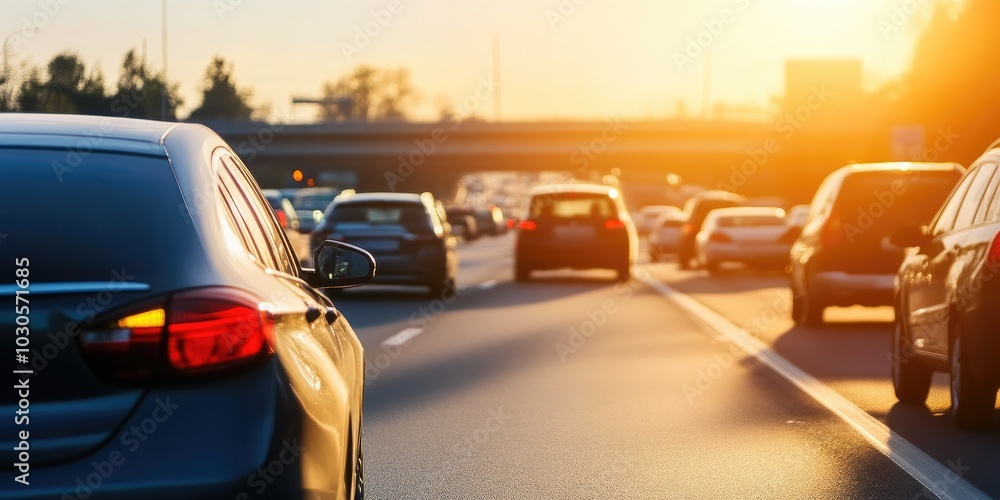 Close-Up View of Vehicles in Traffic Under Bright Sunshine Close-Up View of Vehicles in Traffic Under Bright Sunshine