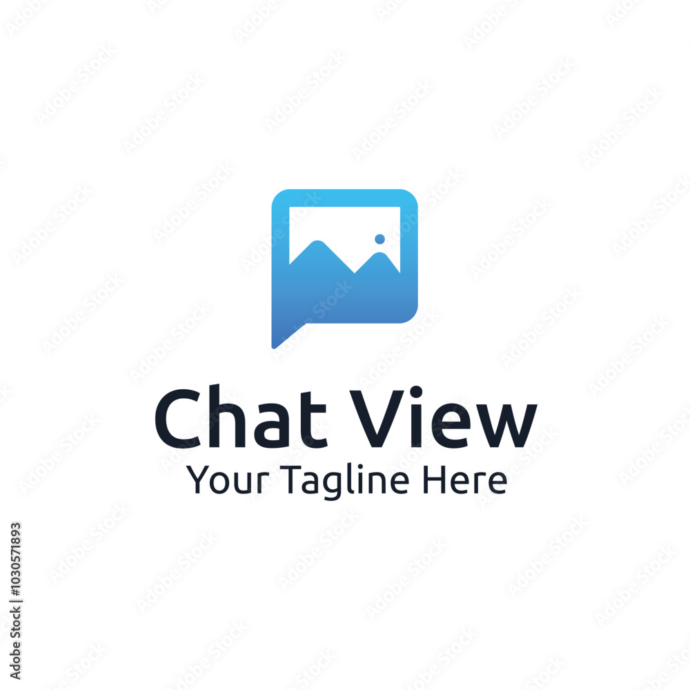 Modren chat view tech logo in vector Modren chat view tech logo in vector