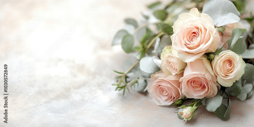 Romantic Wedding Invitation Framed by Pink Flowers Romantic Wedding Invitation Framed by Pink Flowers