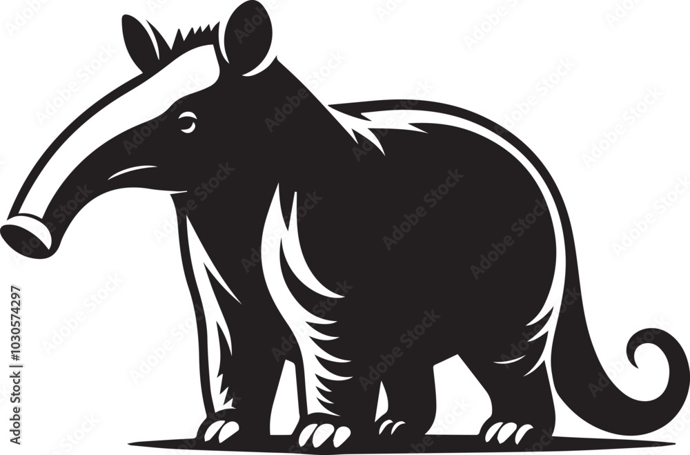 Obraz premium Aardvark silhouette vector