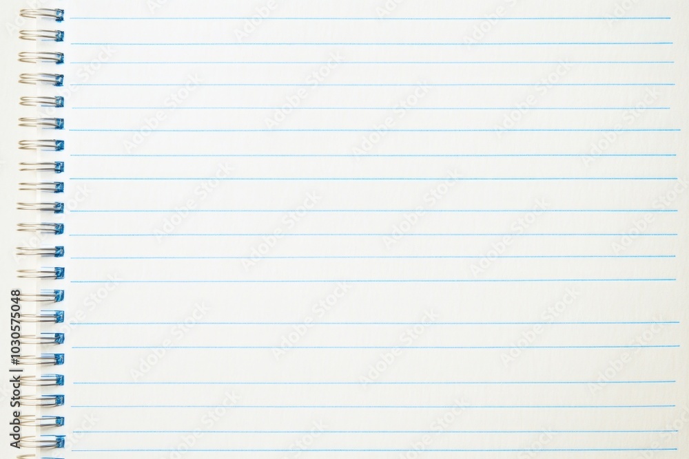 Notebook with blank lined paper texture. Notebook with blank lined paper texture.