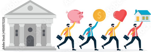 Banking, buying investment products from banks, business loans,

