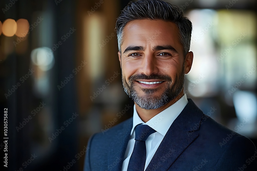 Successful Businessman Headshot with Approachable Smile and Grey Beard Successful Businessman Headshot with Approachable Smile and Grey Beard