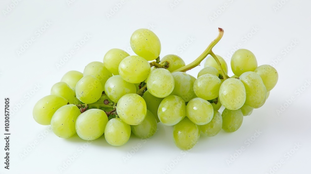 Refreshing Splendor: Captivating Bunch and Single Green Grapes Refreshing Splendor: Captivating Bunch and Single Green Grapes