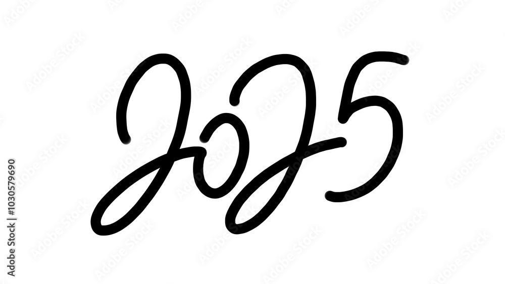 2025 hand drawn design for Happy New Year poster, Brochure design template 2025 hand drawn design for Happy New Year poster, Brochure design template