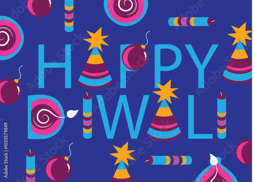 Happy Diwali. festival of lights colorful poster template design with decorative diya lamp. vector illustration