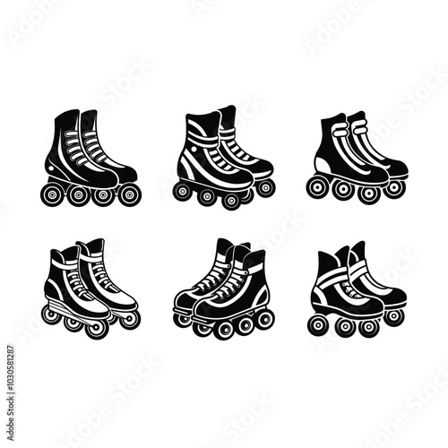 Stylish rollerblades vector design, perfect for sports and outdoor projects
