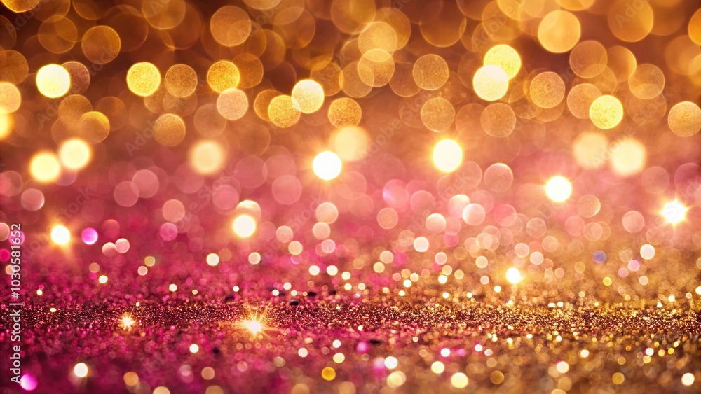 Holiday abstract background with reflected gold glitter on pink Holiday abstract background with reflected gold glitter on pink