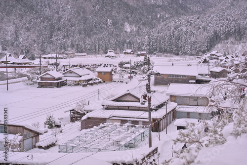 京都府の美山町にあるかやぶきの里にて photo