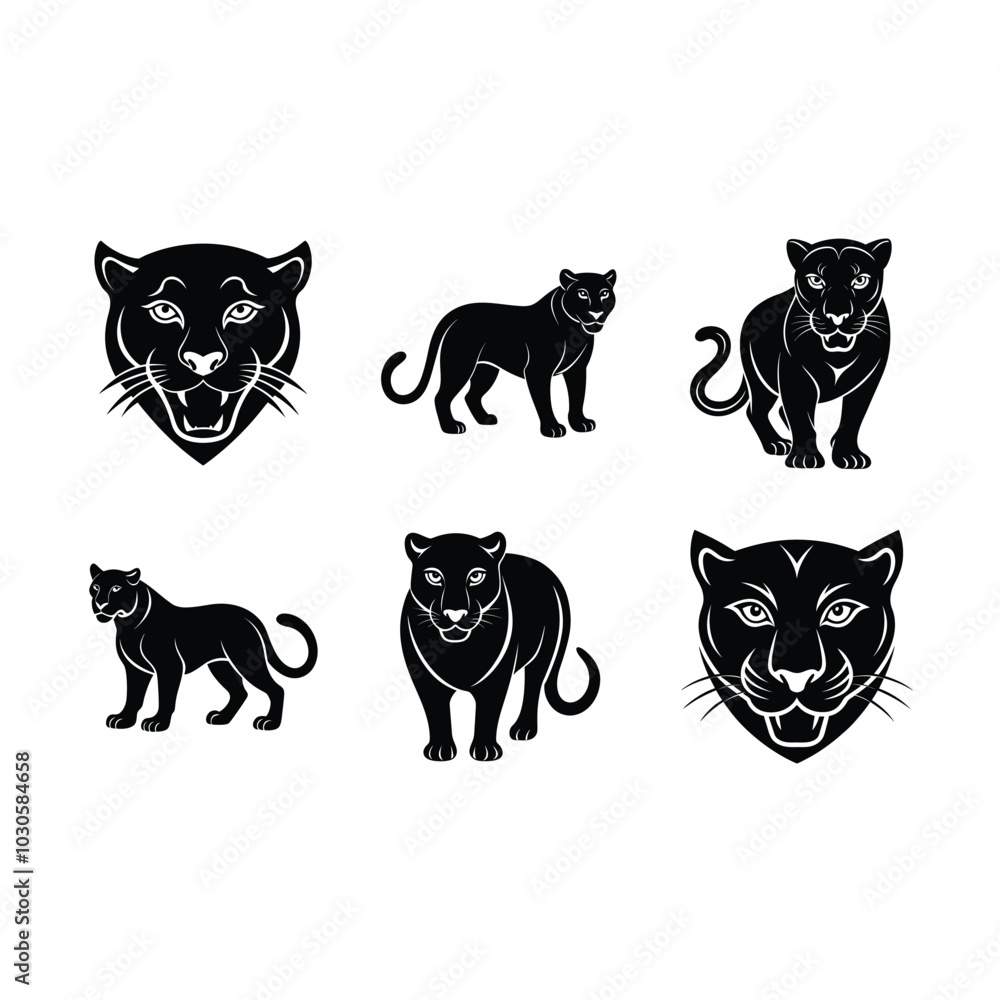 Stylish panther vector art, perfect for creative graphic projects and designs Stylish panther vector art, perfect for creative graphic projects and designs