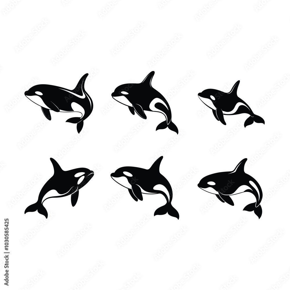 Obraz premium Stylish orca vector art created with generative AI, perfect for graphic design projects.