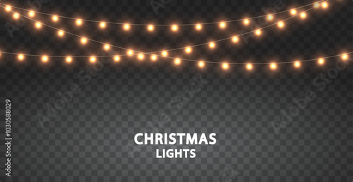 The Christmas garlands are available in a transparent vector PNG format. This set of Christmas glowing garlands is suitable for use in advertising invitations, web banners and postcards. 