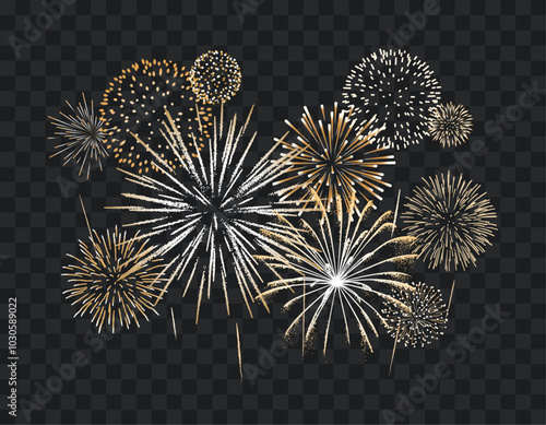 Fireworks display vector illustration on isolated background