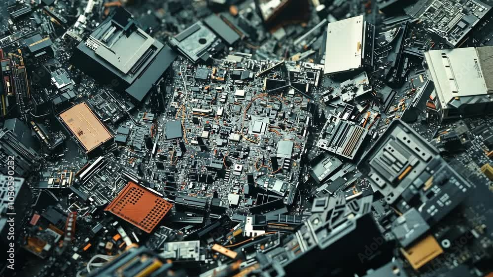 A close-up shot of a pile of discarded computer components, highlighting the intricate circuitry and the discarded nature of outdated technology A close-up shot of a pile of discarded computer components, highlighting the intricate circuitry and the discarded nature of outdated technology